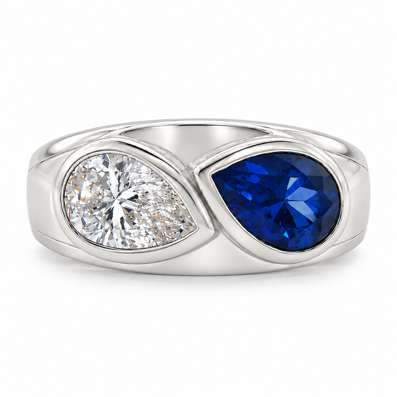 Pear Yin Yang Sopranos Ring, view 2