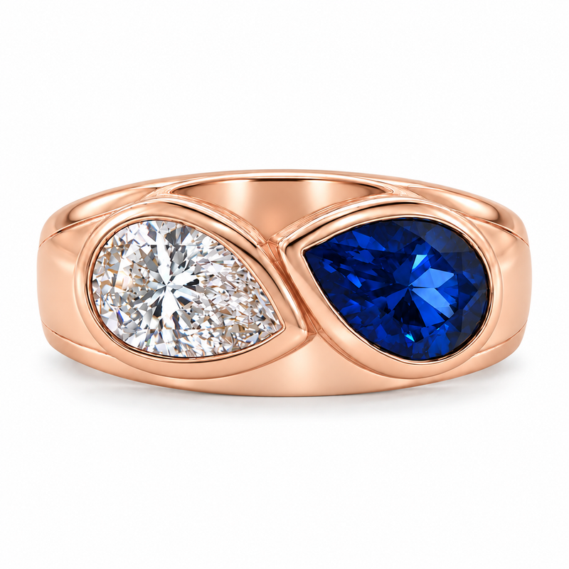 Pear Yin Yang Sopranos Ring, view 3