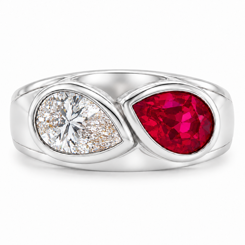 Pear Yin Yang Sopranos Ring, view 6