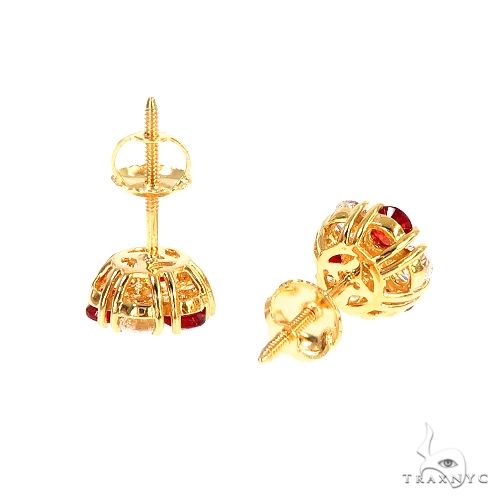 14K Gold Peppermint Sapphire Diamond Earrings, photo 3 of 3