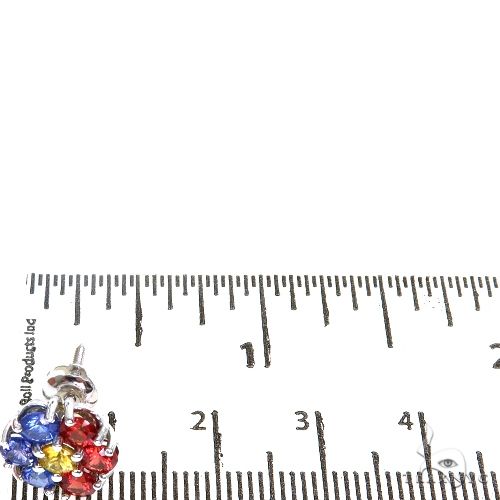 Philippines Flag Sapphire Flower Earrings 67481 - Image 4