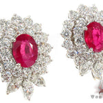 Pigeon Blood Ruby Diamond Earrings 30456 - Image 2