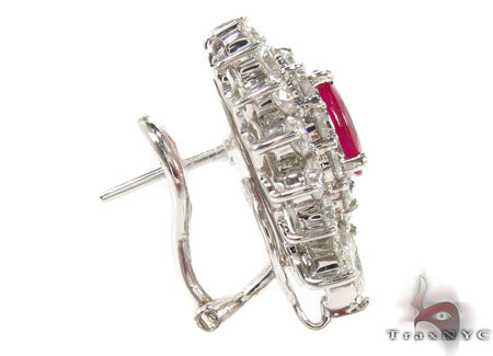 Pigeon Blood Ruby Diamond Earrings 30456 - Image 4