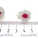 Pigeon Blood Ruby Diamond Earrings 30456 - Image 5