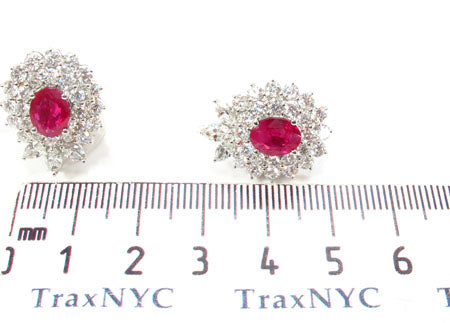 Pigeon Blood Ruby Diamond Earrings 30456 - Image 5