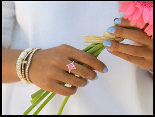 Pink CZ Diamond Ring 34568 - Image 10