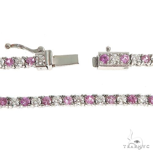 Pink Sapphire And Diamond Majesty Tennis Chain 66862 - Image 4