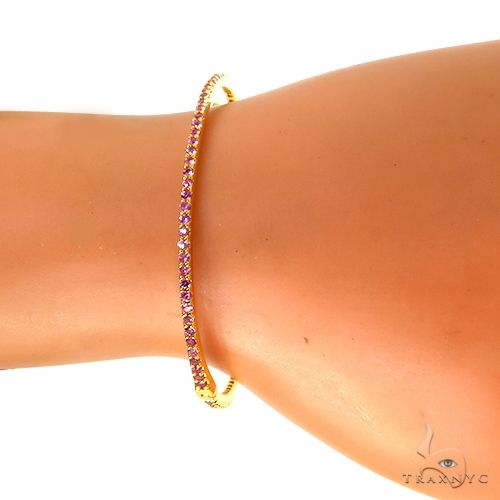 Pink Sapphire Bangle Bracelet 67812 - Image 5