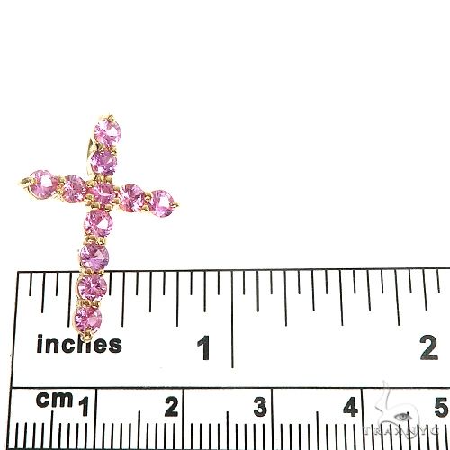 Pink Sapphire Cross Pendant 67147 - Image 5