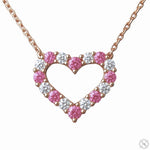 Pink Sapphire Diamond Heart Necklace 67483 - Image 1