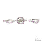 Pink Sapphire Diamond Platinum Engagement Ring Set 67170 - Image 2