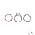 Pink Sapphire Diamond Platinum Engagement Ring Set 67170 - Image 6