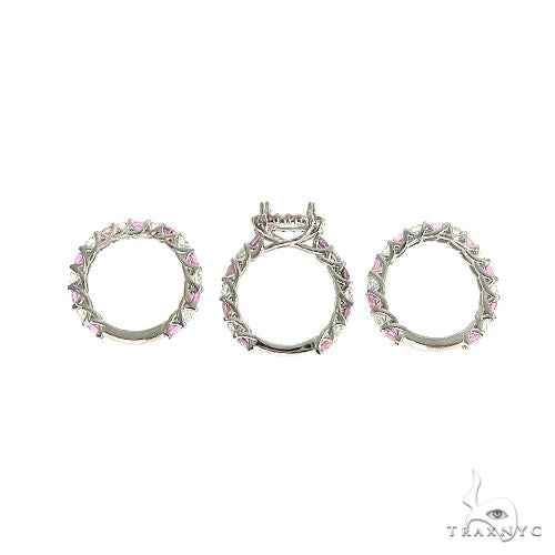 Pink Sapphire Diamond Platinum Engagement Ring Set 67170 - Image 6