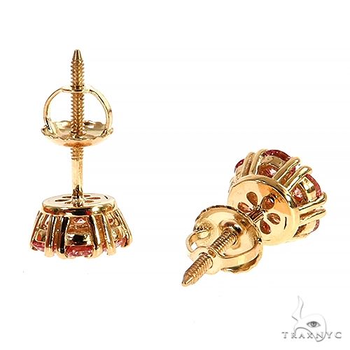 Pink Diamond Flower Earrings 68027 - Image 3