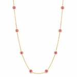 Pink Sapphire Bezel Necklace 70422