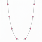 Pink Sapphire Bezel Necklace 70422