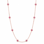 Pink Sapphire Bezel Necklace 70422