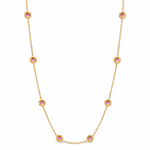 Pink Sapphire Bezel Necklace 70422