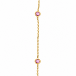 Pink Sapphire Bezel Necklace 70422