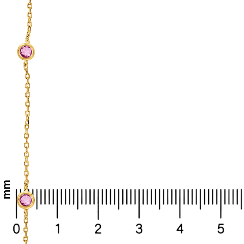 Pink Sapphire Bezel Necklace 70422