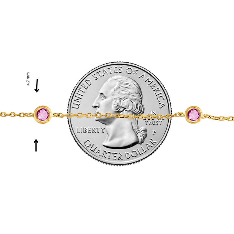 Pink Sapphire Bezel Necklace 70422