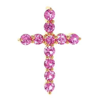 Pink Sapphire Cross Pendant 67147