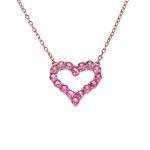 Pink Sapphire Heart Necklace 67486