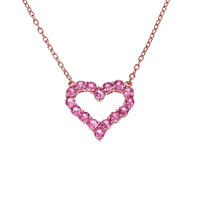 Pink Sapphire Heart Necklace 67486