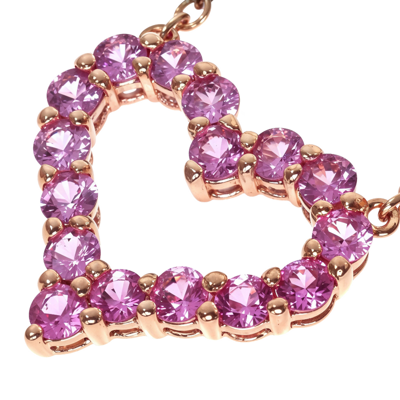 Pink Sapphire Heart Necklace 67486