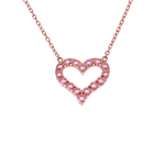 Pink Sapphire Heart Necklace 67486
