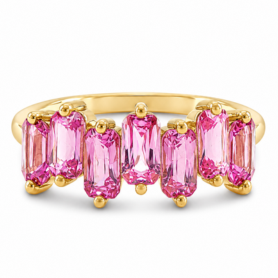 Pink Sapphire Skyline Baguette Ring 71760