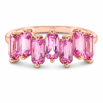 Pink Sapphire Skyline Baguette Ring 71760