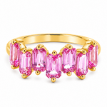 Pink Sapphire Skyline Baguette Ring 71760