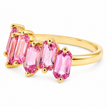 Pink Sapphire Skyline Baguette Ring 71760