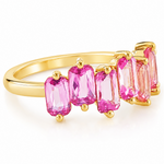 Pink Sapphire Skyline Baguette Ring 71760