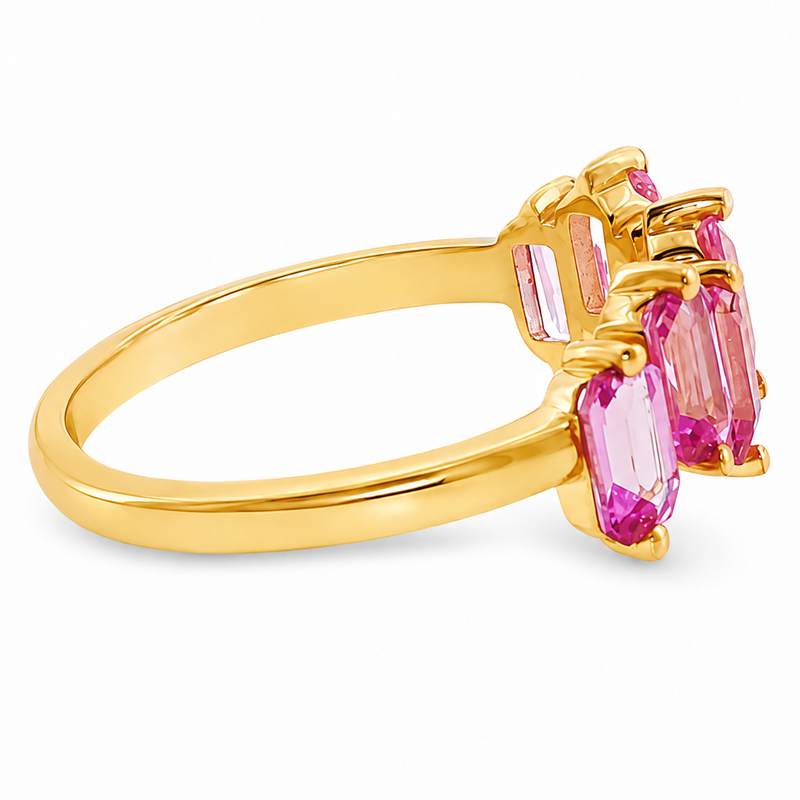 Pink Sapphire Skyline Baguette Ring 71760