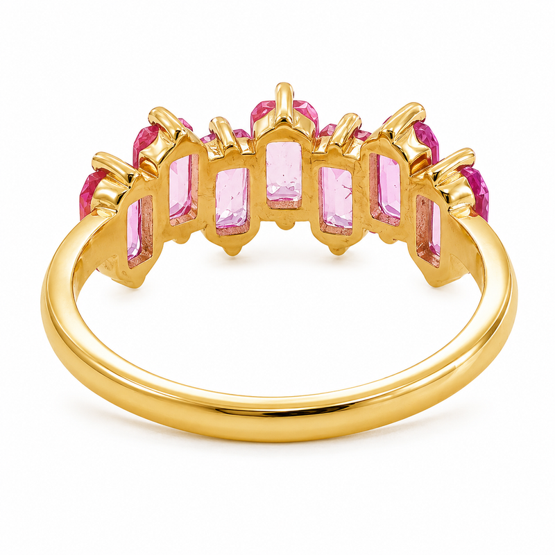 Pink Sapphire Skyline Baguette Ring 71760