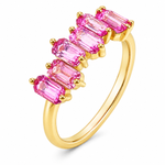 Pink Sapphire Skyline Baguette Ring 71760