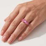 Pink Sapphire Skyline Baguette Ring 71760