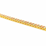 Pink & White Rotated Diamond Tennis Bracelet 71615