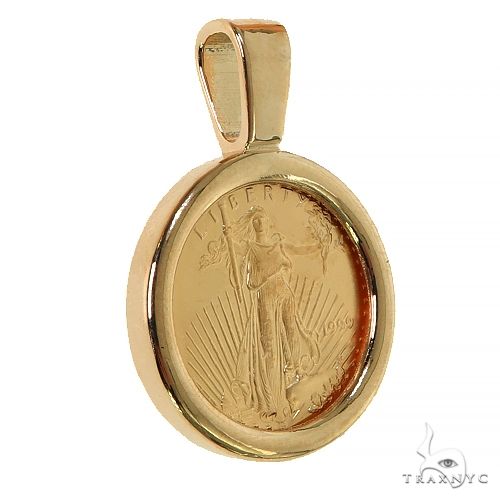Plain Frame 1/10 Oz Liberty Coin Pendant, photo 2 of 5