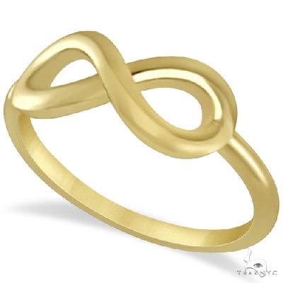 Plain Metal Infinity Loop Right-Hand Fashion Ring in 14k Yellow Gold 50706 - Image 1