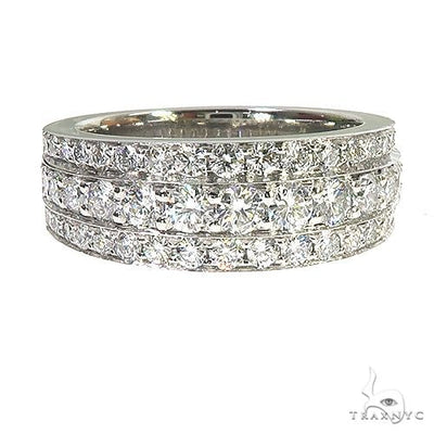 Platinum 3 Row Diamond Ring 67208 - Image 1
