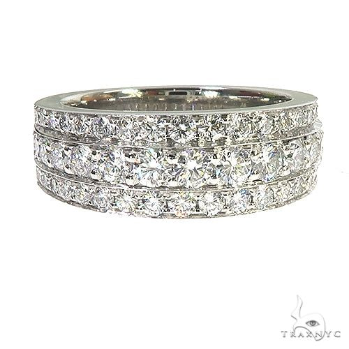 Platinum 3 Row Diamond Ring 67208 - Image 1