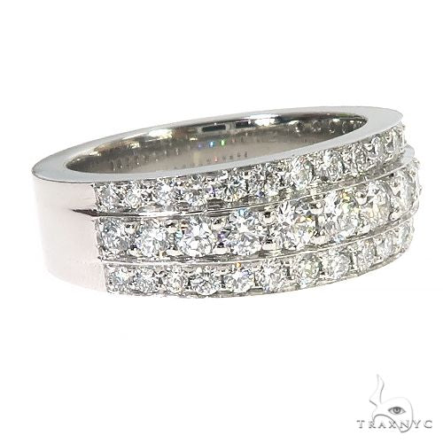 Platinum 3 Row Diamond Ring 67208 - Image 2