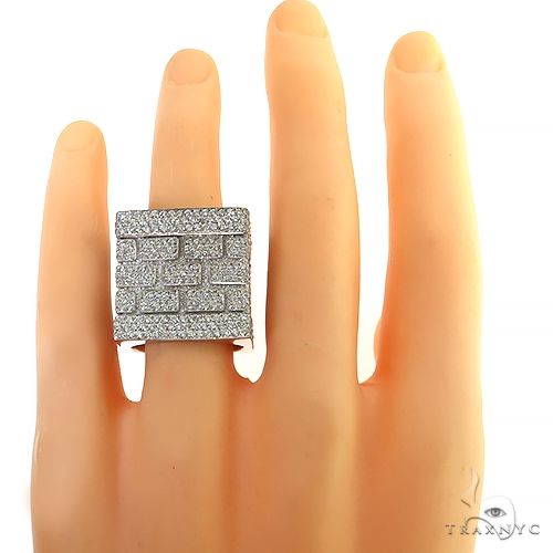 Platinum Brick City Diamond Ring 68777 - Image 5