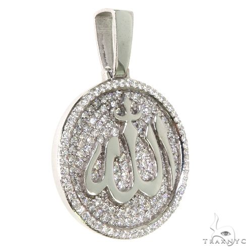 Platinum Custom Diamond Allah Islam Pendant 67552 - Image 2