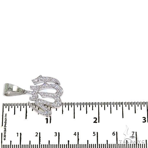 Platinum Diamond Allah Islam Religious Charm Pendant, photo 6 of 6