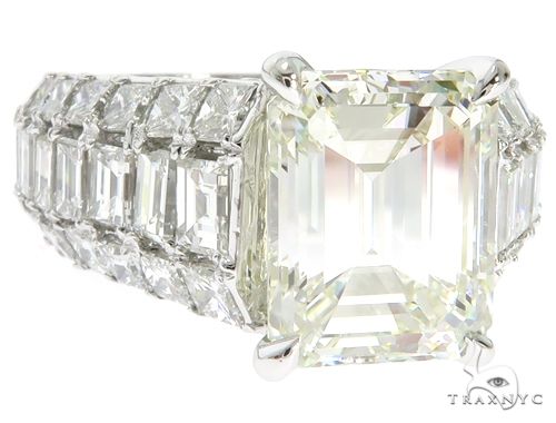 Platinum Emerald Diamond Ring 61587 - Image 2