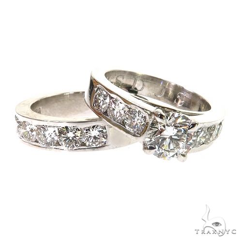 Platinum Engagement Ring Set 68941 - Image 1